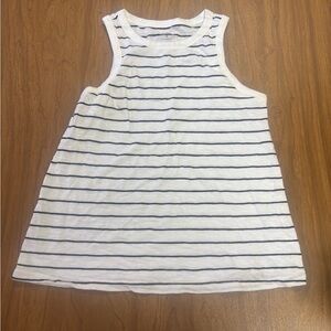 a.n.a White and Black Striped Tank Top